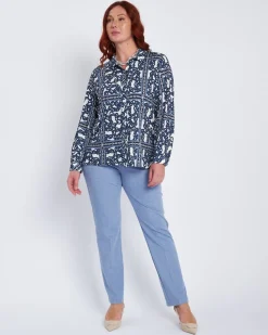 Pantalone wide leg con abbottonatura frontale DENIM