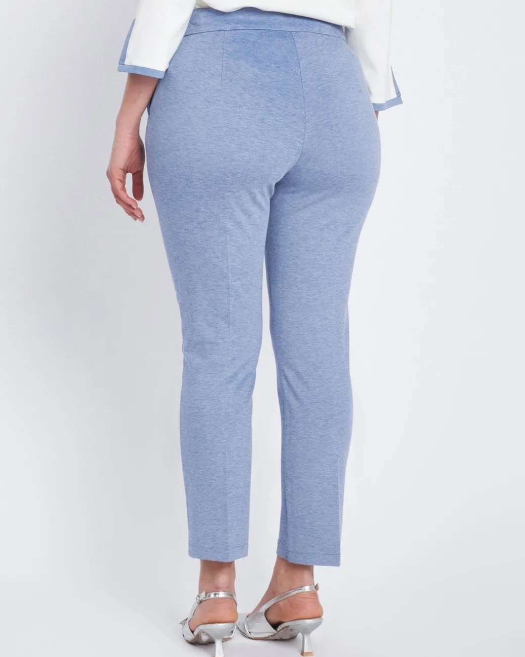 Pantalone wide leg con retro bustino elastico DENIM