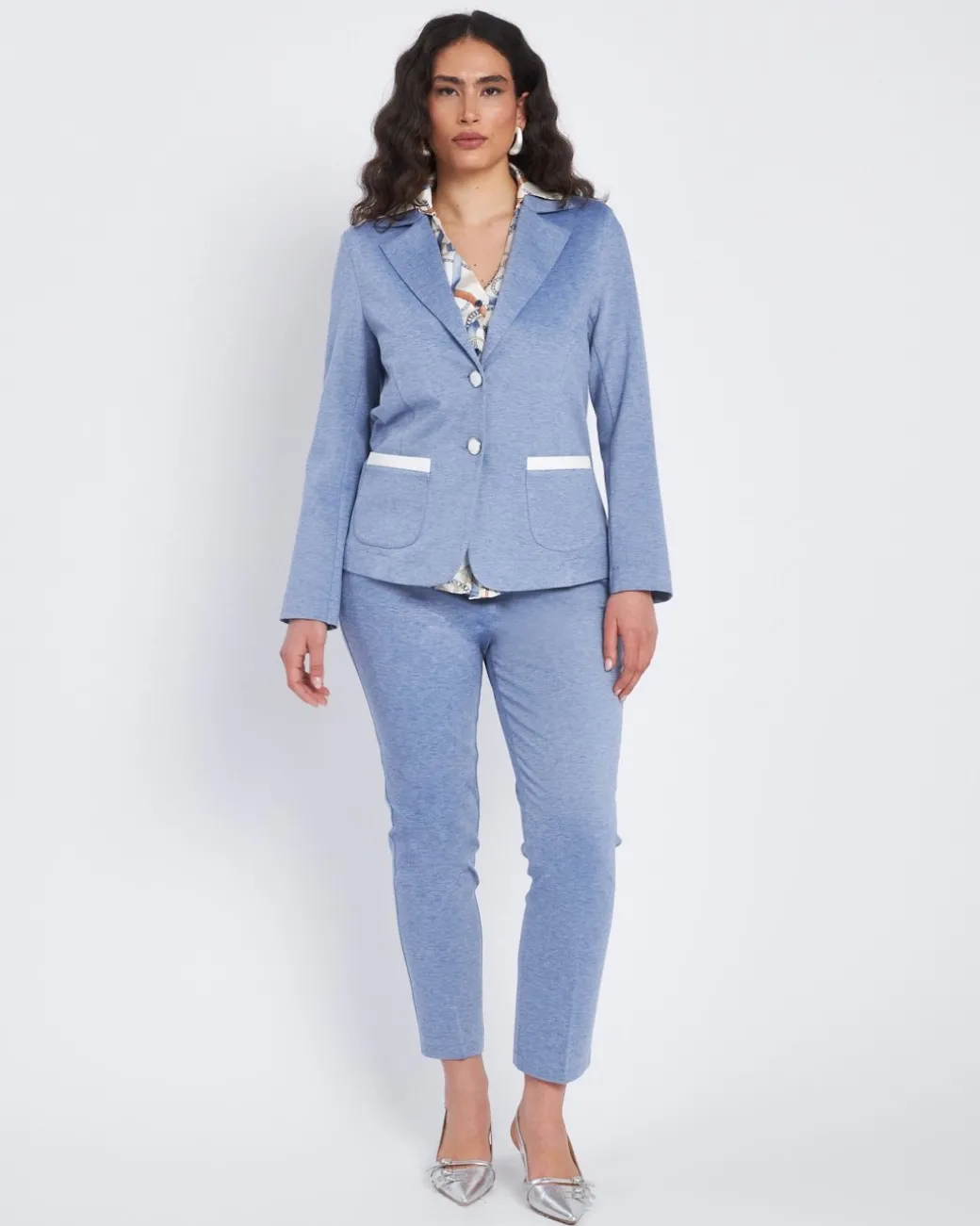 Pantalone wide leg con retro bustino elastico DENIM