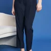 Pantaloni a gamba dritta in cady BLUE NAVY