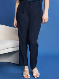Pantaloni a gamba dritta in cady BLUE NAVY