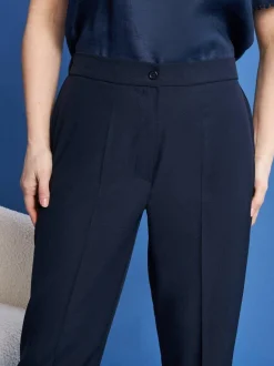 Pantaloni a gamba dritta in cady BLUE NAVY