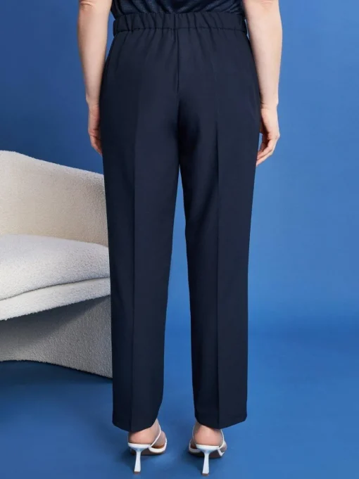 Pantaloni a gamba dritta in cady BLUE NAVY