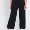Pantaloni a palazzo in modal con strass NERO