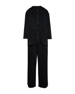 Pantaloni a palazzo in modal con strass NERO