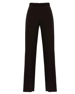 Pantaloni ampi con vita elasticizzata e spacchi NERO