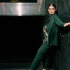 Pantaloni con vita elastica e dettaglio frontale con nervures MILITARE