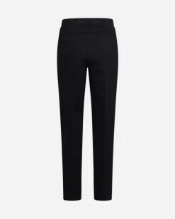 Pantaloni slim fit con vita elastica e dettaglio frontale di piega di