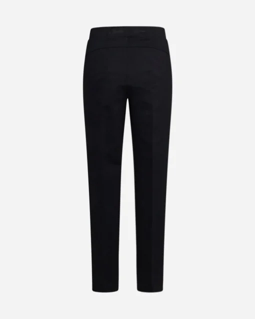 Pantaloni slim fit con vita elastica e dettaglio frontale di piega di