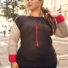 SCOLLO A BARCA A TRE COLORI ANTRACITE