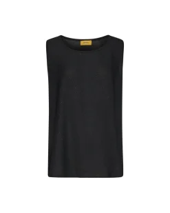 Top in geoprgette con strass frontali NERO
