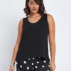 Top in georgette con strass e pizzo NERO