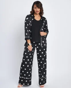 Top in georgette con strass e pizzo NERO