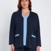 Twinset con spolvero e top bicolor BLU