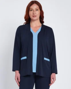 Twinset con spolvero e top bicolor BLU