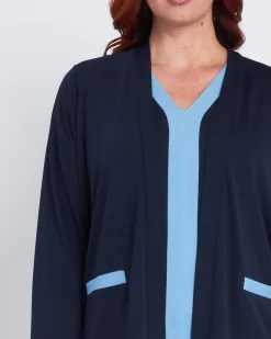 Twinset con spolvero e top bicolor BLU